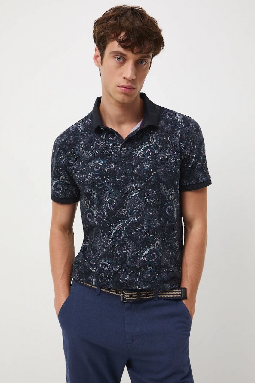 Bavlnené polo tričko Medicine čierna farba, vzorovaná