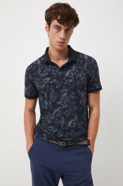 Bavlnené polo tričko Medicine čierna farba, vzorovaná