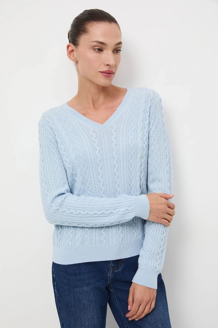 Sveter z merino vlny Medicine modrá farba, ľahké