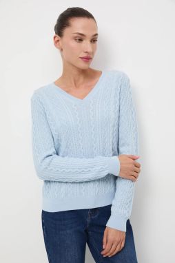 Sveter z merino vlny Medicine modrá farba, ľahké
