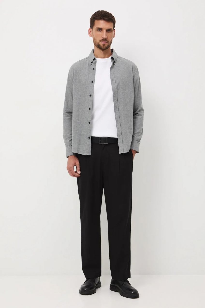 Košeľa Medicine šedá farba, slim, s golierom button-down