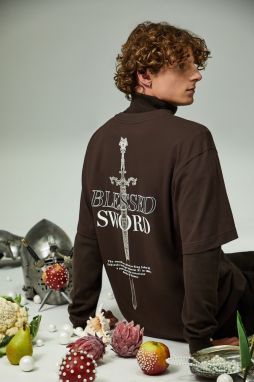 Bavlnené tričko Medicine pánske, hnedá farba, s potlačou