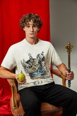 Tričko Medicine pánske, béžová farba, vzorovaná