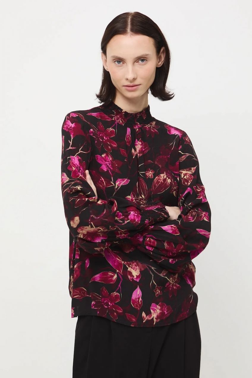 Blúzka Medicine čierna farba, vzorovaná