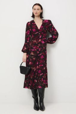 Šaty Medicine čierna farba, midi, áčkový strih