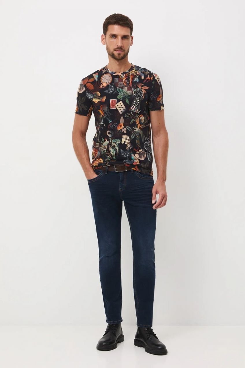 Tričko Medicine pánske, čierna farba, vzorovaná