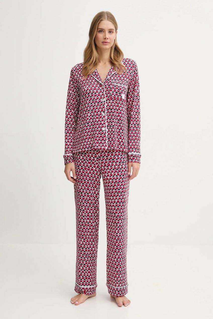 Pyžamo Dkny dámske, červená farba, YI90083