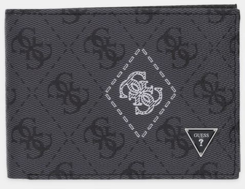 Kožená peňaženka Guess MILANO čierna farba, SMMACT LEA27