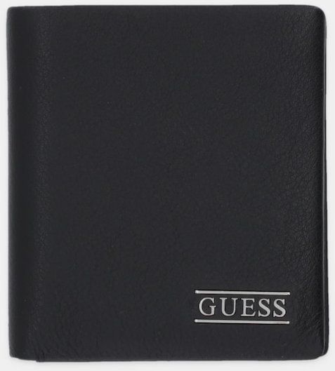 Kožená peňaženka Guess BOSTON čierna farba, SMNEBR LEA18