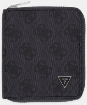 Kožená peňaženka Guess MILANO čierna farba, SMMALO LEA02