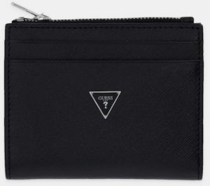 Kožená peňaženka Guess MILANO čierna farba, SMMASL LEA03