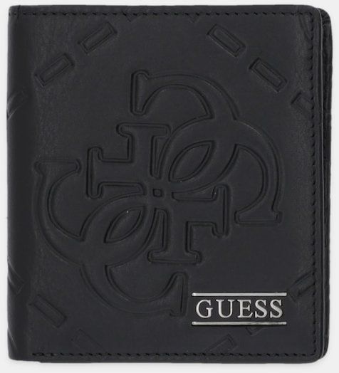 Kožená peňaženka Guess BOSTON čierna farba, SMBOMG LEA22