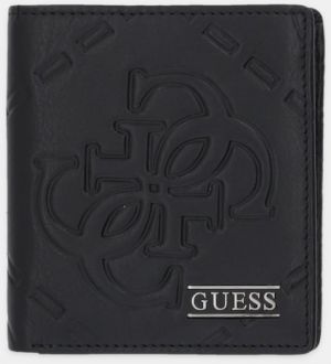 Kožená peňaženka Guess BOSTON čierna farba, SMBOMG LEA22