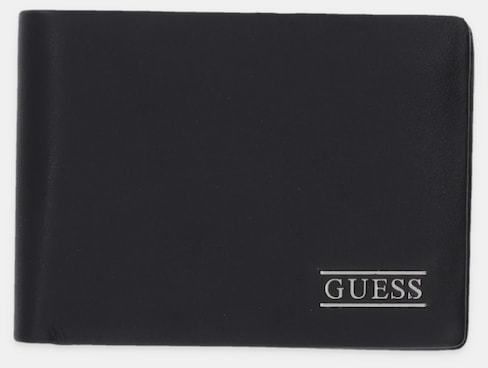 Kožená peňaženka Guess BOSTON čierna farba, SMNEBR LEA27