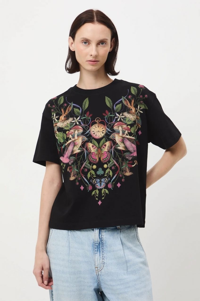 Bavlnené tričko Medicine dámske, čierna farba