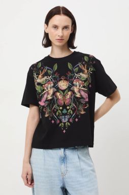 Bavlnené tričko Medicine dámske, čierna farba