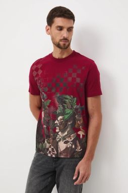 Bavlnené tričko Medicine pánske, červená farba, s potlačou