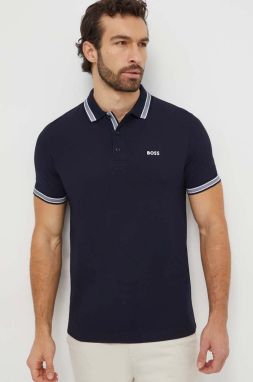 Bavlnené polo tričko BOSS Green tmavomodrá farba, jednofarebné, 50469055