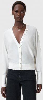 Vlnený kardigán AllSaints HONOR biela farba, ľahký, W002KD