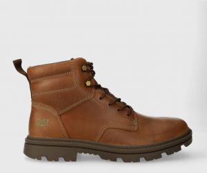 Kožená obuv CAT Footwear PRACTITIONER MID pánska, hnedá farba, P725844