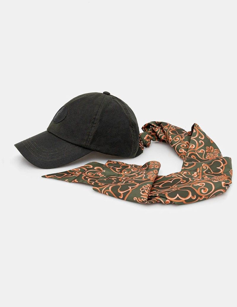 Šiltovka Barbour x Farm Rio zelená farba, LHA0596