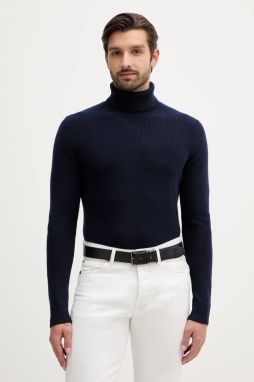 Sveter Sisley tmavomodrá farba, s rolákom, 18AYS200X