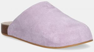 Semišové šľapky adidas Originals Adimule fialová farba, JP8732