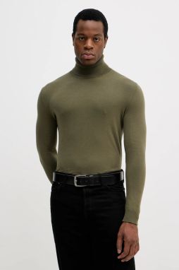 Sveter Sisley tmavomodrá farba, ľahký, s rolákom, 10F2S2244