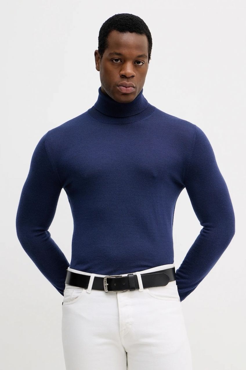 Vlnený sveter Sisley šedá farba, ľahký, 11BAS200A