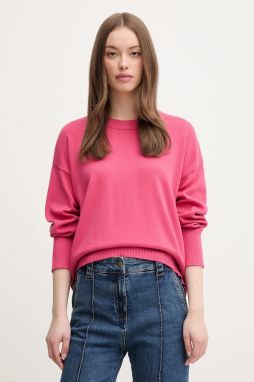 Bavlnený sveter United Colors of Benetton ružová farba, ľahké, 1294D10DP