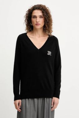 Vlnený sveter ERMANNO Firenze čierna farba, ľahký, 57TM055E52