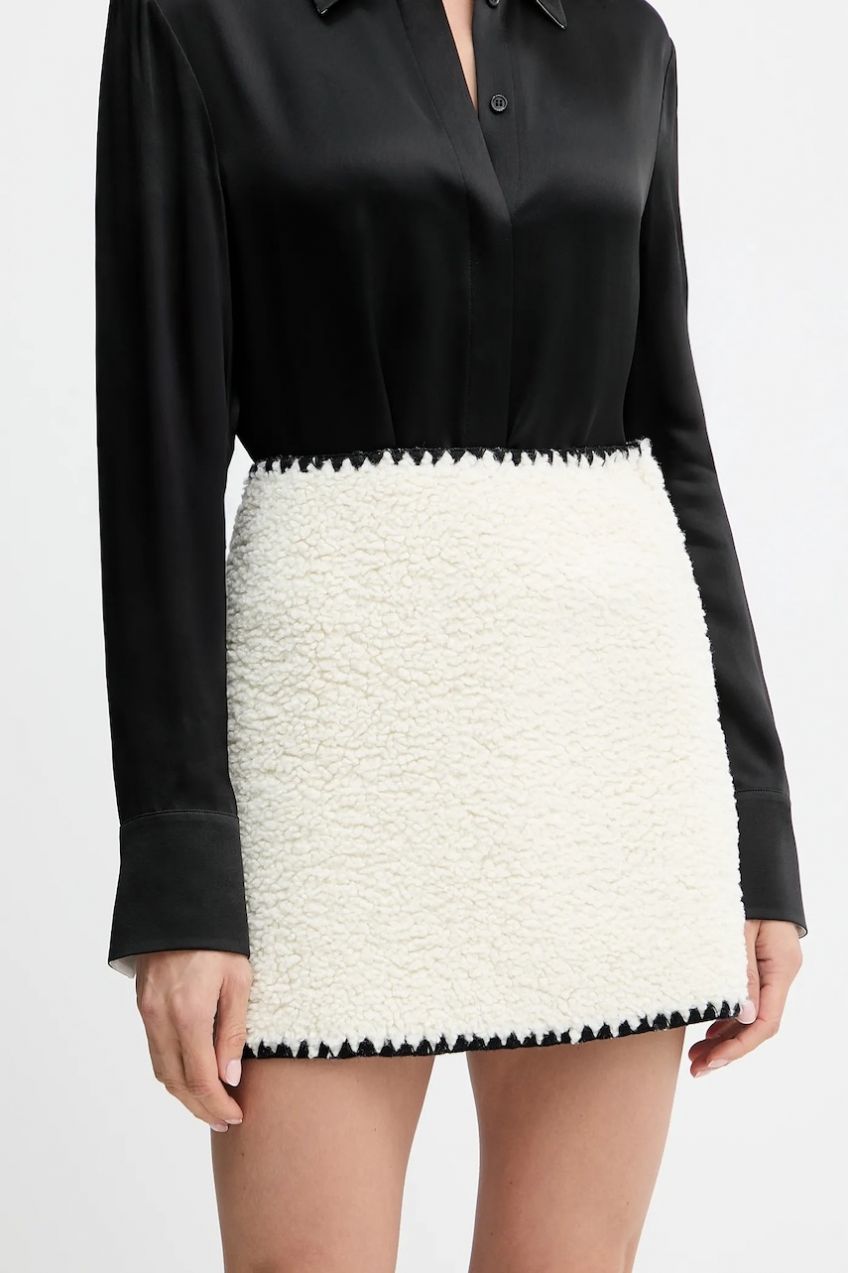 Sukňa ERMANNO Firenze béžová farba, mini, rovný strih, 57TO001E99