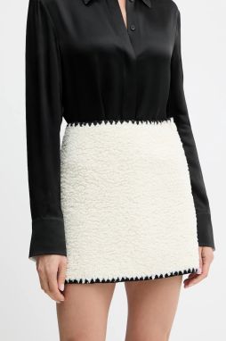 Sukňa ERMANNO Firenze béžová farba, mini, rovný strih, 57TO001E99