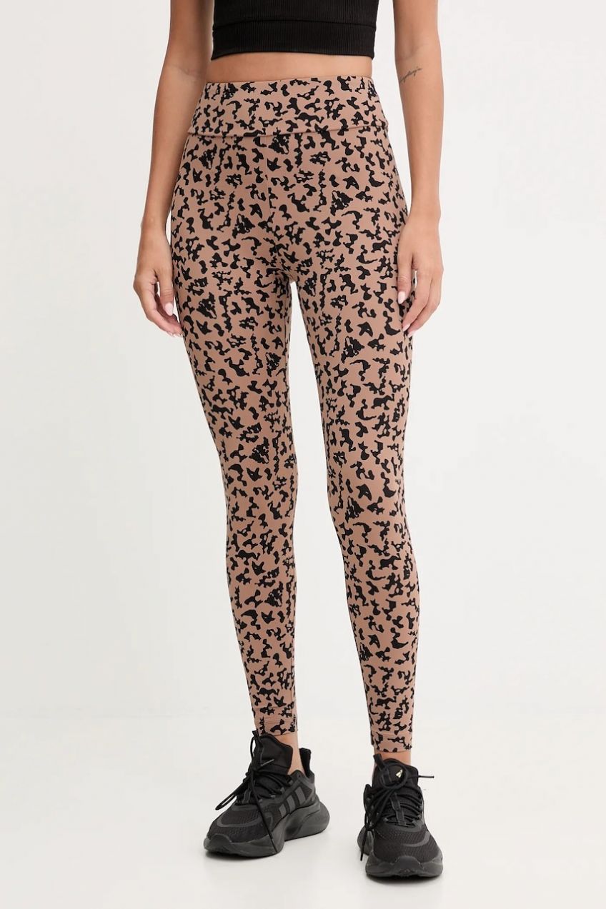 Tréningové legíny EA7 Emporio Armani hnedá farba, vzorované, AF15565.7W000564