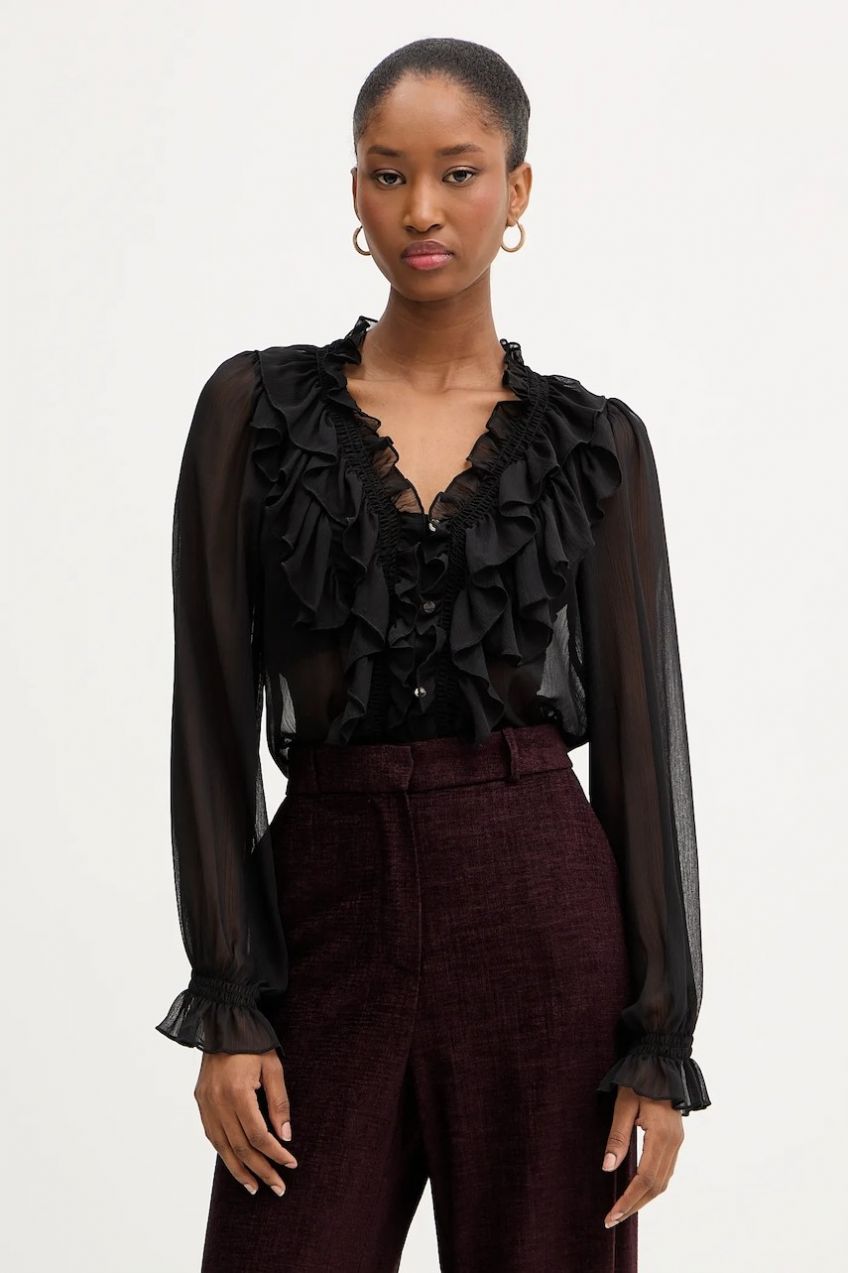 Blúzka Morgan čierna farba, jednofarebná, CATHY