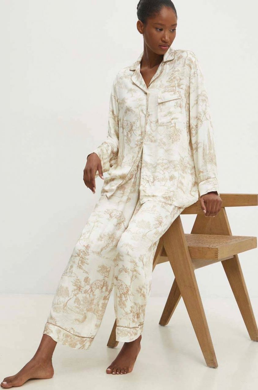 Pyžamo Answear.LAB dámske, béžová farba