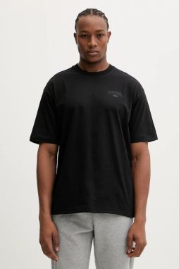 Bavlnené tričko Hummel pánske, čierna farba, s potlačou, 230022