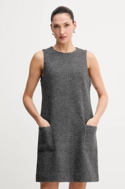 Šaty s prímesou vlny Marc O'Polo šedá farba, mini, rovný strih, 510607721393