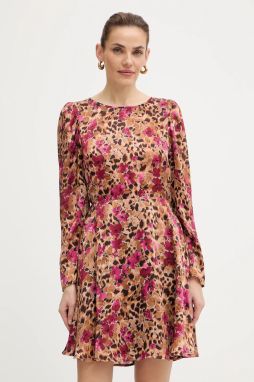 Šaty Morgan hnedá farba, mini, áčkový strih, RIZAC.F