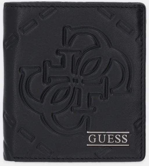 Kožená peňaženka Guess BOSTON čierna farba, SMBOMG LEA18