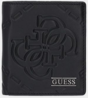 Kožená peňaženka Guess BOSTON čierna farba, SMBOMG LEA18