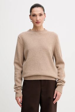 Vlnený sveter La Mania MELLOW béžová farba, MELLOW