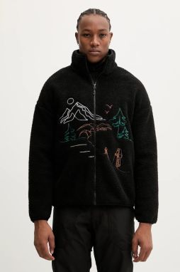 Fleecová mikina Picture Hafdals Embro čierna farba, s nášivkou, MSW0493