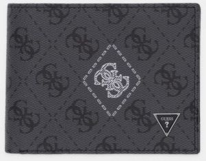 Kožená peňaženka Guess MILANO šedá farba, SMMACT LEA24