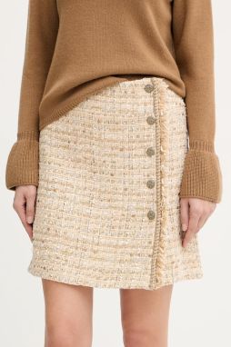 Sukňa Luisa Spagnoli béžová farba, mini, áčkový strih, 542721
