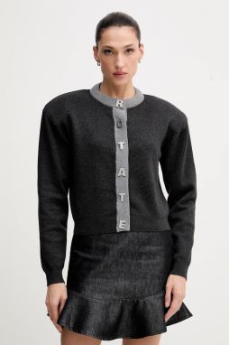 Kardigan s prímesou vlny Rotate šedá farba, ľahký, 1149033086