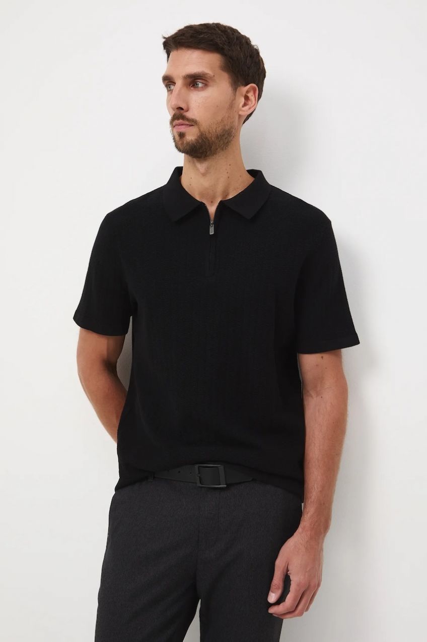 Polo tričko Medicine pánske, čierna farba, jednofarebná