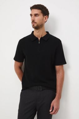 Polo tričko Medicine pánske, čierna farba, jednofarebná