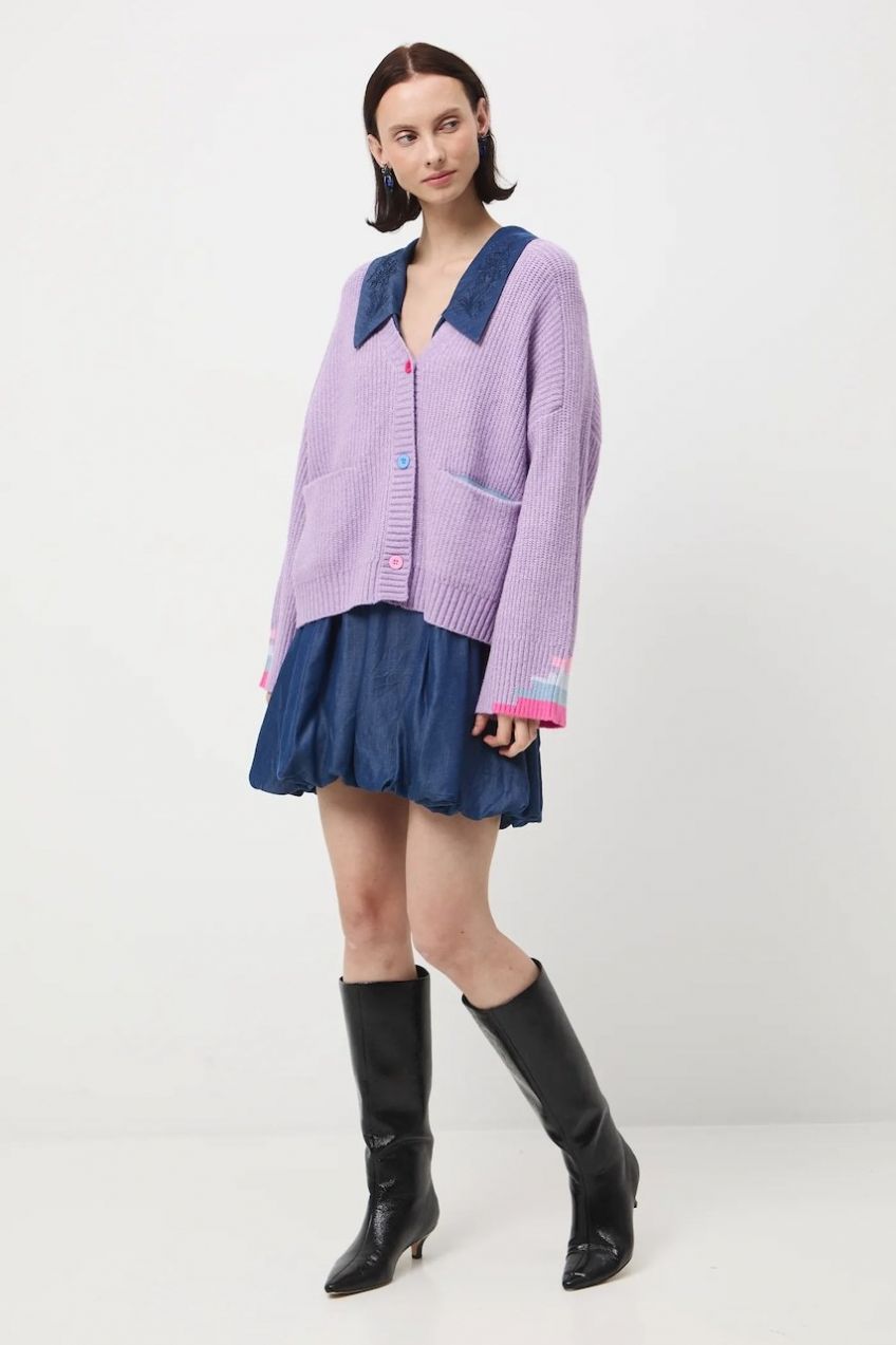 Kardigán Medicine fialová farba