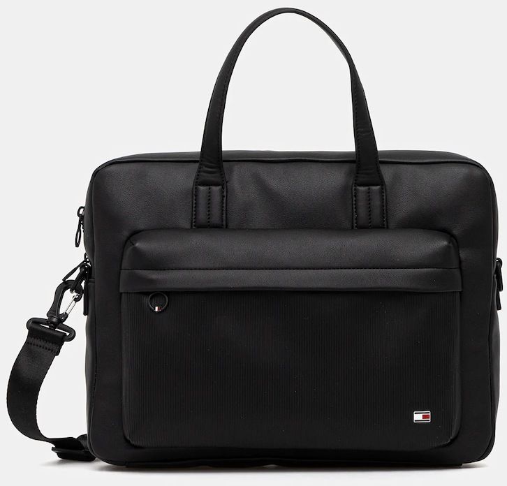 Taška Tommy Hilfiger čierna farba, AM0AM13989